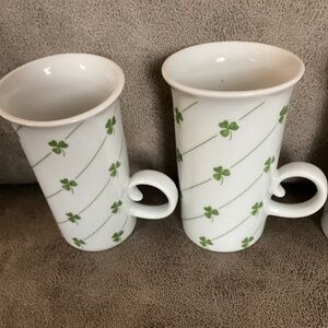 4 Shamrock Porcelain Irish coffee mugs by Toscany Japan